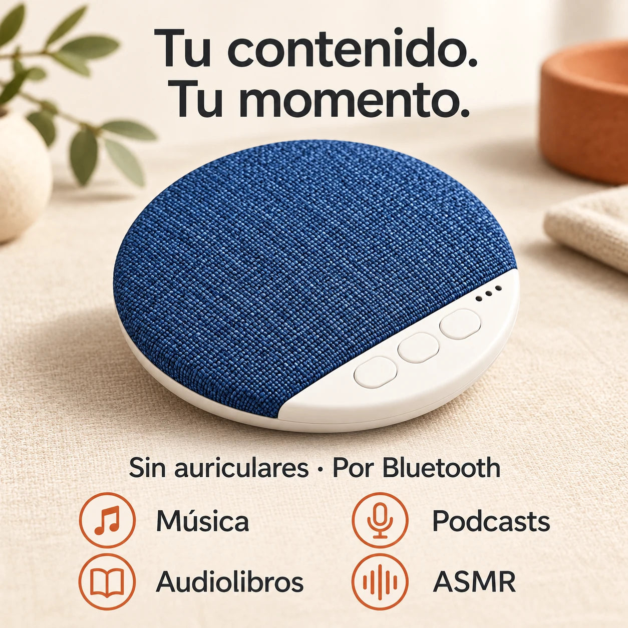 Parlante X3Pro: música, podcasts, audiolibros y ASMR por Bluetooth, sin auriculares.