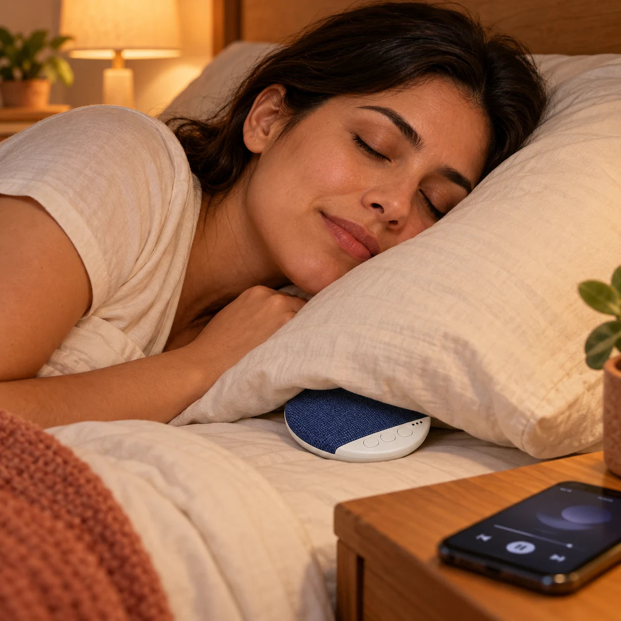 Escuchar de costado con el X3Pro debajo de la almohada, sin auriculares.